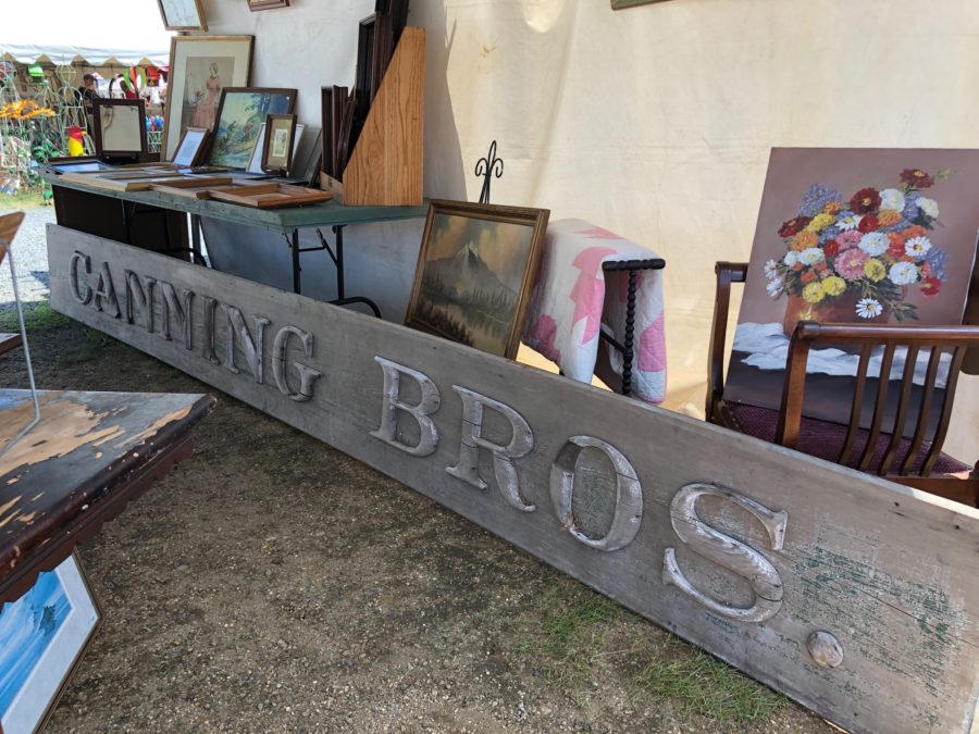 Vintage Wooden Sign, The Life's Patina team visits the Brimfield Antique Show